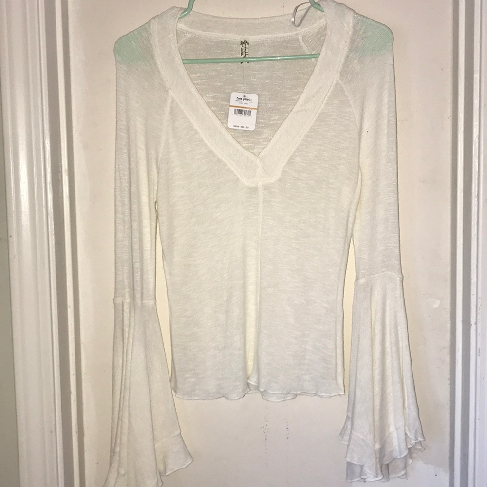 Free people long bell sleeve blouse
